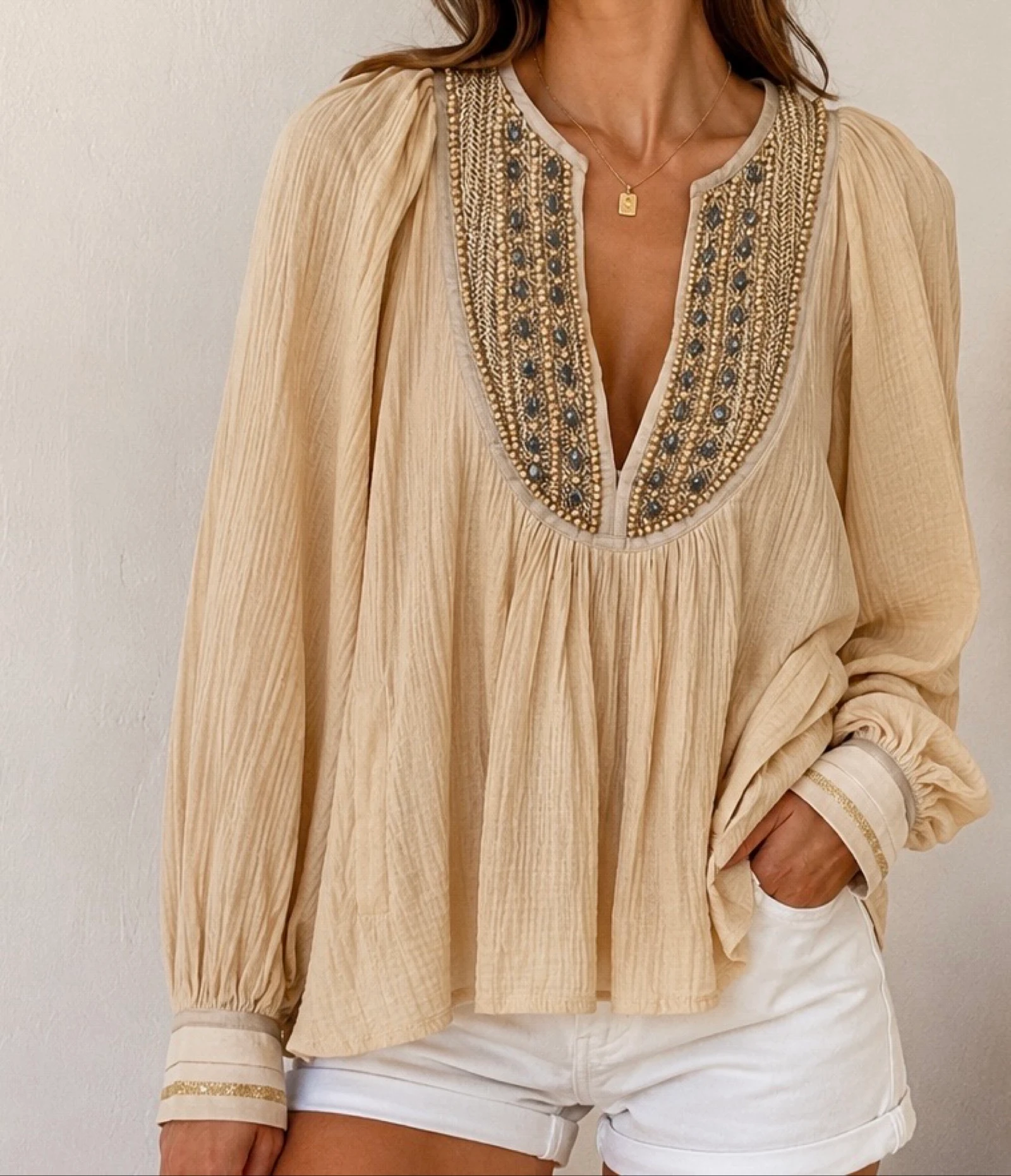 Blusa boho beige talla S de Mes Demoiselles – photo 2